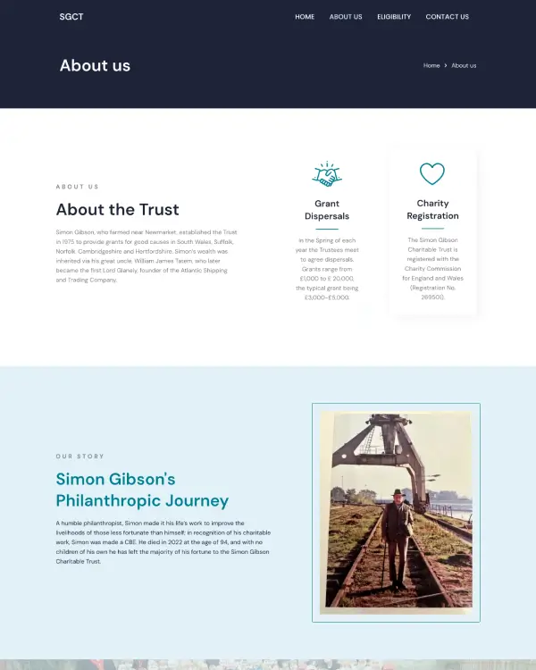 a screenshot of the Simon Gibson's website showcasing the CONCAT Tech team's web design and website development